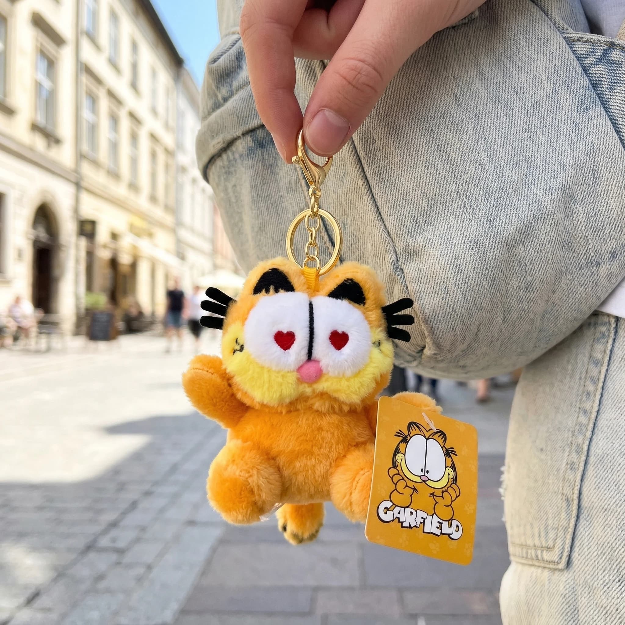 Cute 3 styles 11cm Garfield Plush Key Chain Cartoon Garfield Plush Toy Cat Doll Keychain Creative Backpack Pendant Accessories