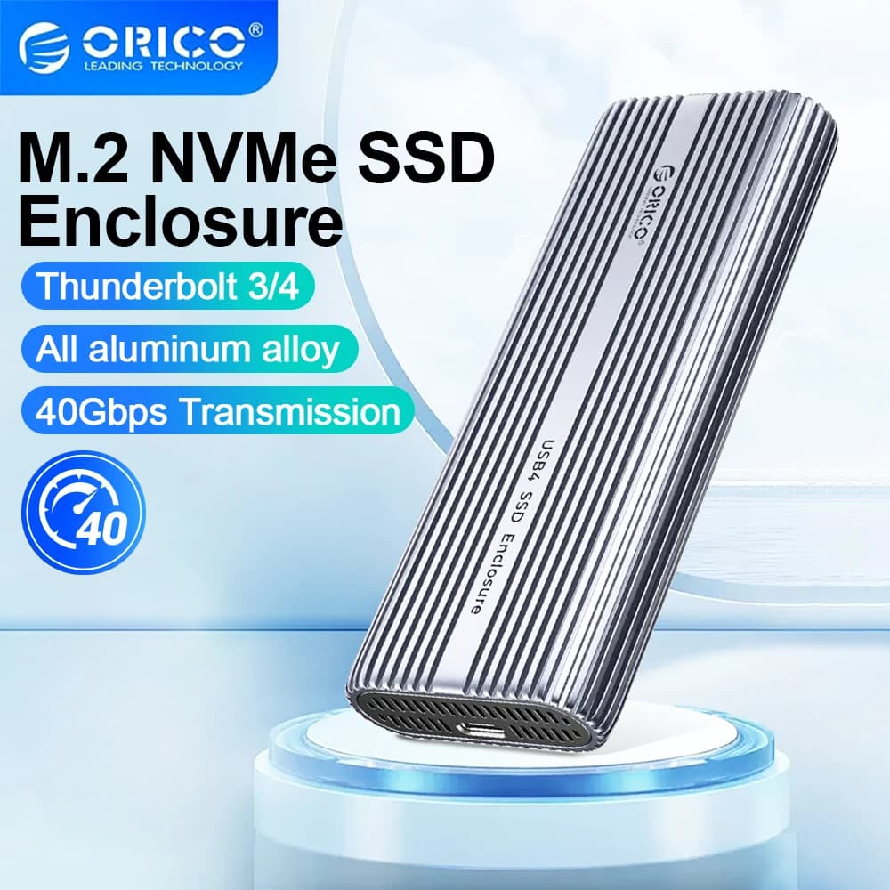 ORICO Box Esterno per SSD M.2 NVMe da 40Gbps USB4, Case in Alluminio M2 con Ventola di Controllo Temperatura, Compatibile PCIe 4.0