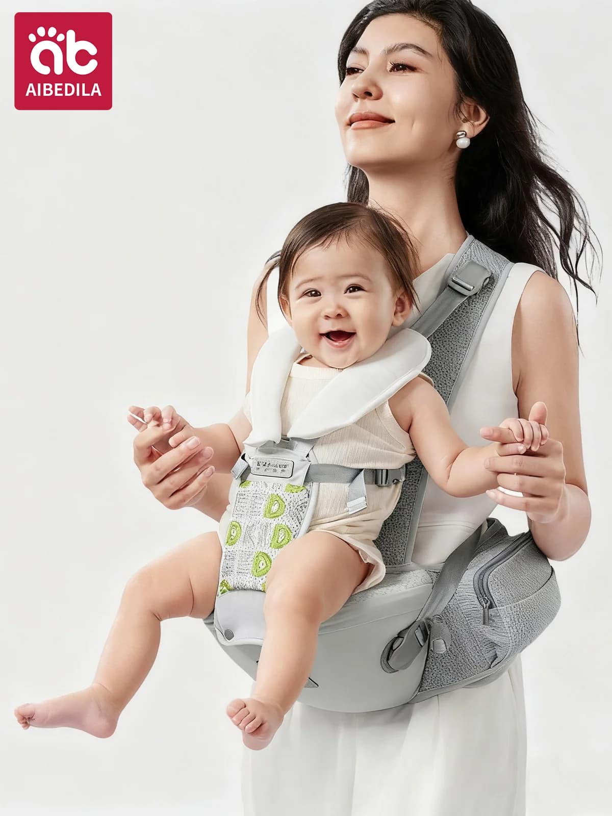 AIBEDILA Marsupio con Manopola Nuovo Canguro ergonomico Cintura per il trasporto del neonato Sgabello traspirante per neonato 0-6M