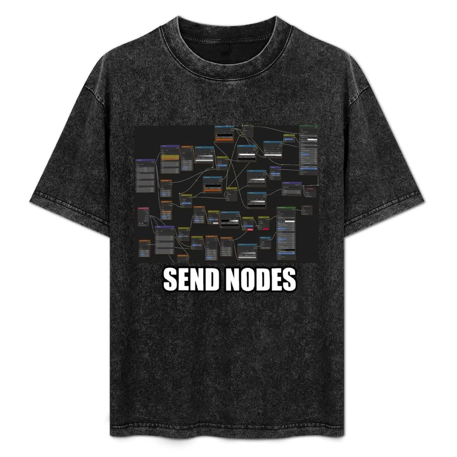 T-shirt divertente con meme di Blender Nodes, maglietta casual per le vacanze estive