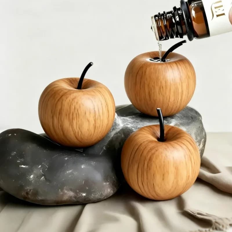 1pcs Solid Wood Apple Aroma Diffuser Home Car Fragrance Decor Gift