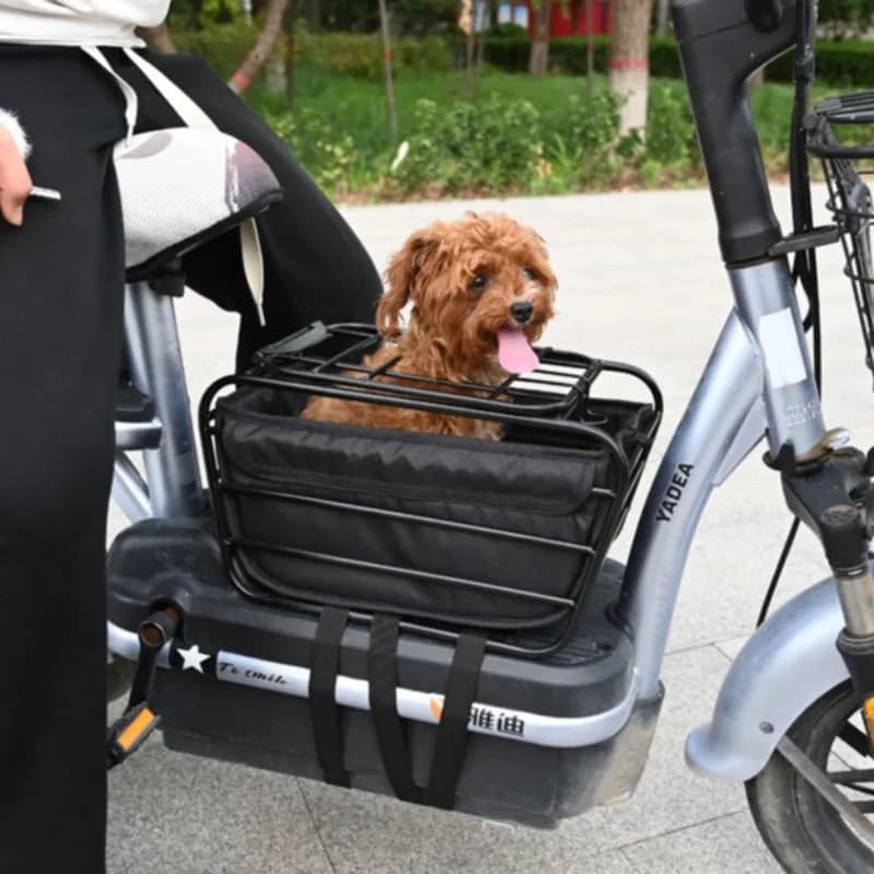 Multifunctional Bicycle Storage Basket Large Capacity Mountain Bike Basket Durable and Sturdy Black with Liner Pet Basket