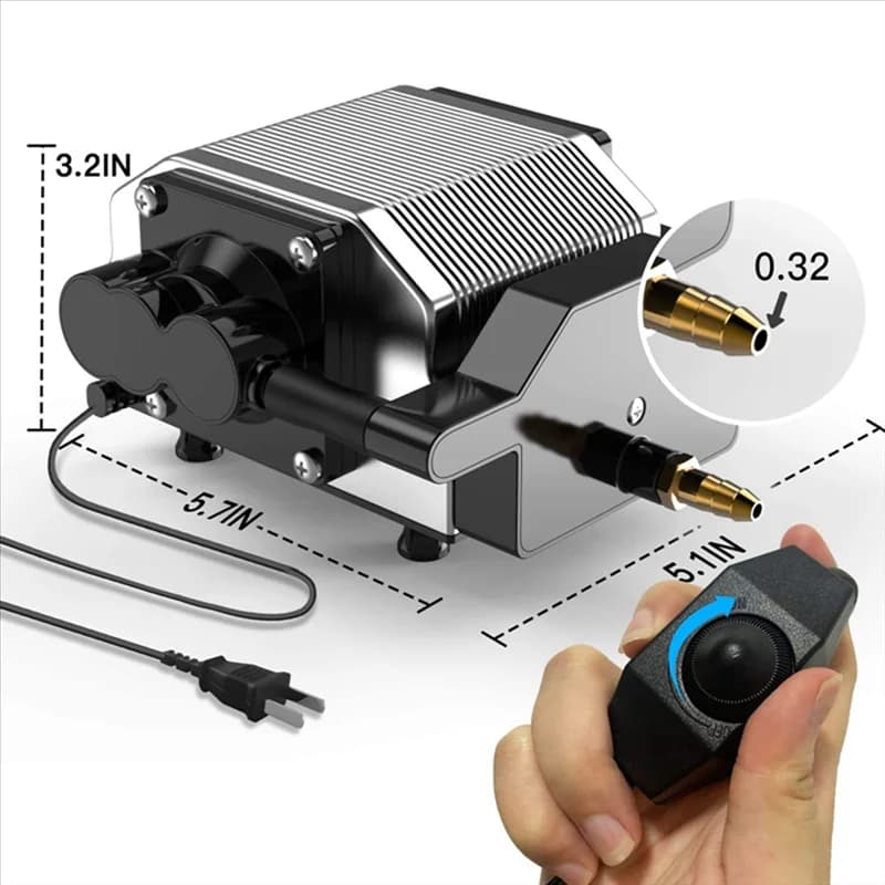 Pompa di assistenza aerea laser qualitativa 30L/Min 16W Air Assist per taglierina e incisore laser, rimuovere fumo e polvere, proteggere la lente laser