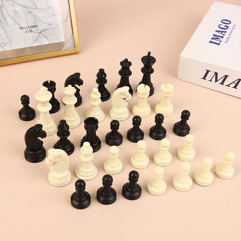 Nuovo Set di Scacchi Medievali, Altezza Re 95mm 75mm 65mm, Set di Scacchi Medievali Senza Scacchiera, 32 Pezzi per Giocare