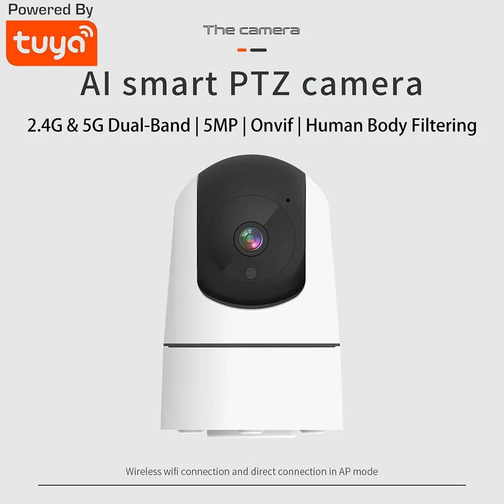 Tuya 5MP WiFi Baby Monitor ONVIF Indoor 2.4G e 5G Telecamera di sorveglianza di sicurezza wireless Smart Home CCTV IP Telecamera di tracciamento automatico