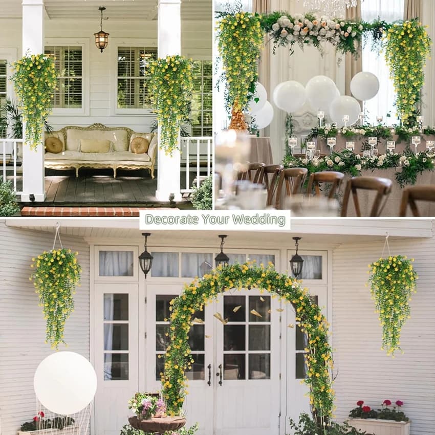 Piante artificiali Plastica Eucalipto Camelia Matrimonio Natale Giardino esterno Casa Protezione UV esterna Regali fai da te Decorazione
