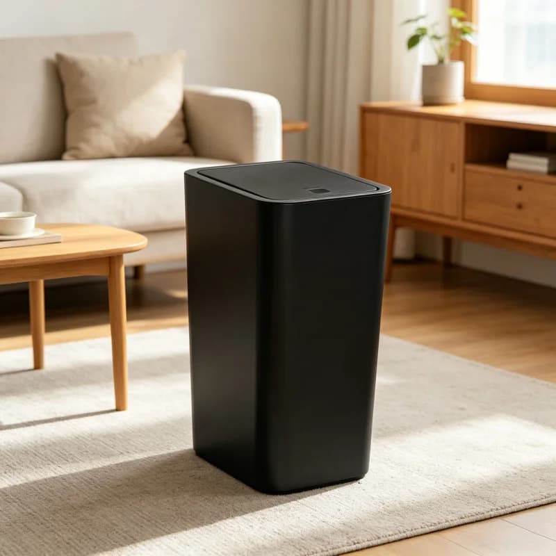 2 Pezzi Cestino per Rifiuti Pop-Up Sottile da 10L con Coperchio a Pressione, Apertura One-Touch, Chiusura Ermetica Anti-Odore per Spazi Stretti