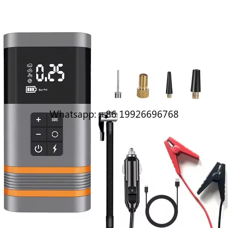 Avviatore di emergenza portatile 12V ad alta potenza 10400mAh con corrente di picco 2000A, power bank e luce LED
