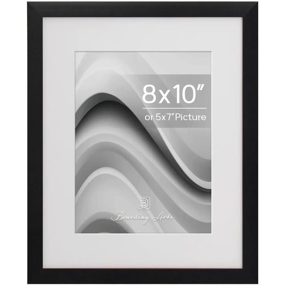 8x10 Picture Frame for 5x7 Photo with Mat or 8x10 Picture, Wall and Tabletop Display, Black, 1 Pack