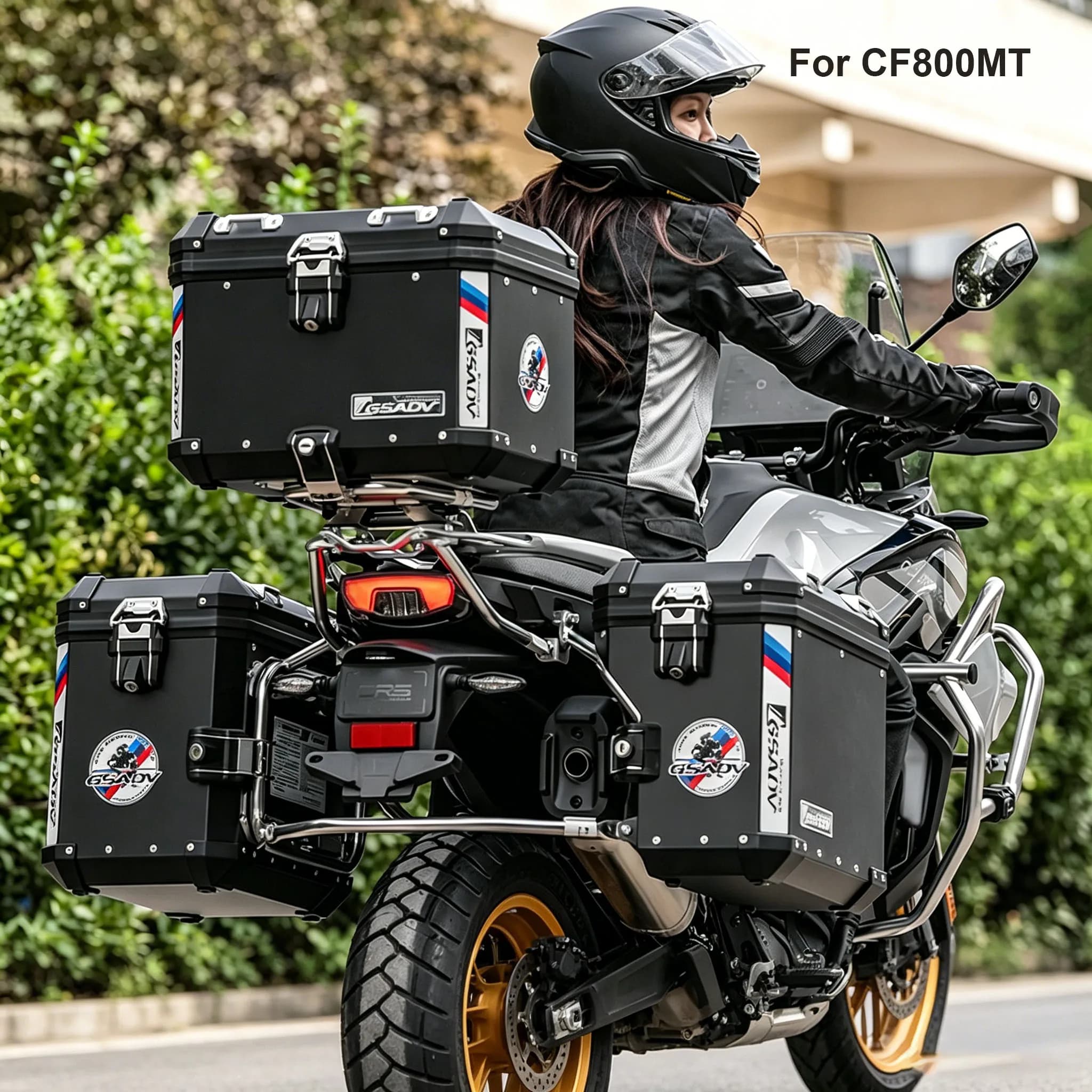 GSADV for CFMOTO 800MT Motorcycle 38L Side Box Trunk 46L Top Box Luggage Case Pannier Rack Frame Rear Helmet Topcase Support