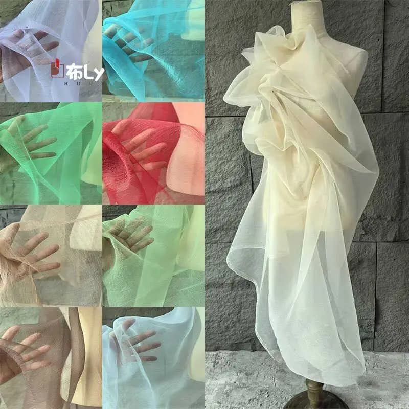 Tessuto a Rete Trasparente Plissettato per Abiti da Sposa di Design, Gonne a Palloncino, Materiale per Cucito Fai-da-Te