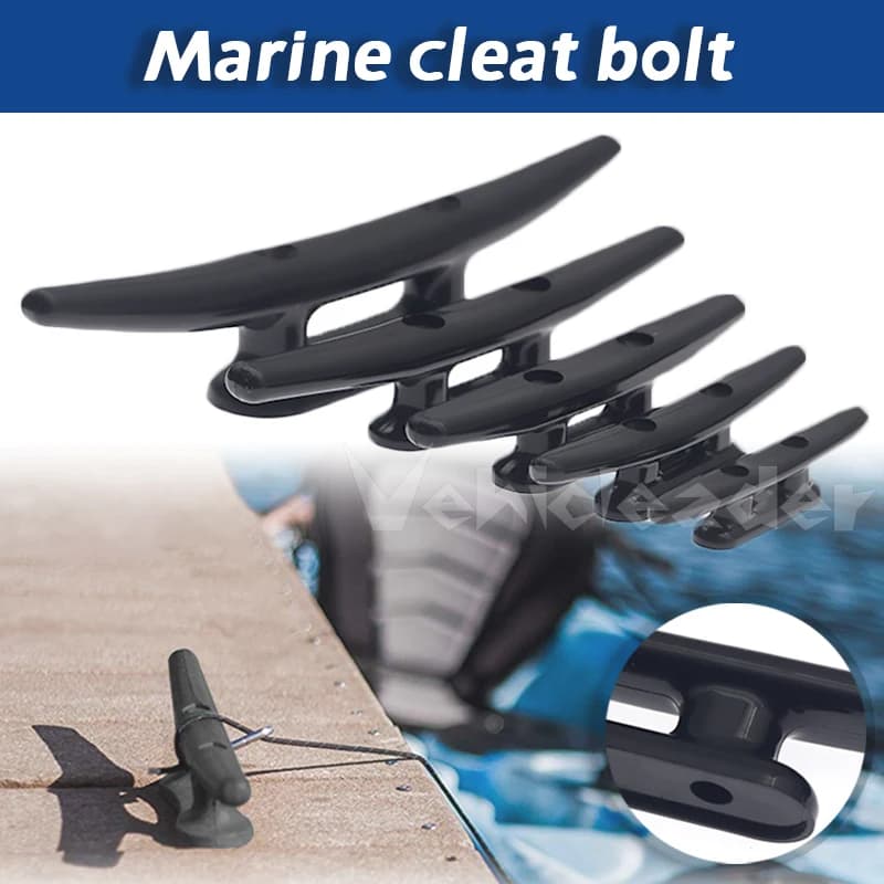 Tacchetti da barca o per banchina in nylon Tacchetti da ancoraggio neri resistenti in nylon nero da 4/5/6/8/10 pollici con base aperta
