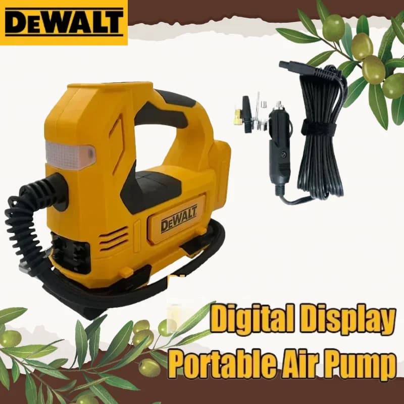 Compressore d'aria portatile Dewalt, gonfiatore per pneumatici ricaricabile, compressore digitale senza fili, gonfiatore elettrico per pneumatici auto, compatibile con batteria Dewalt