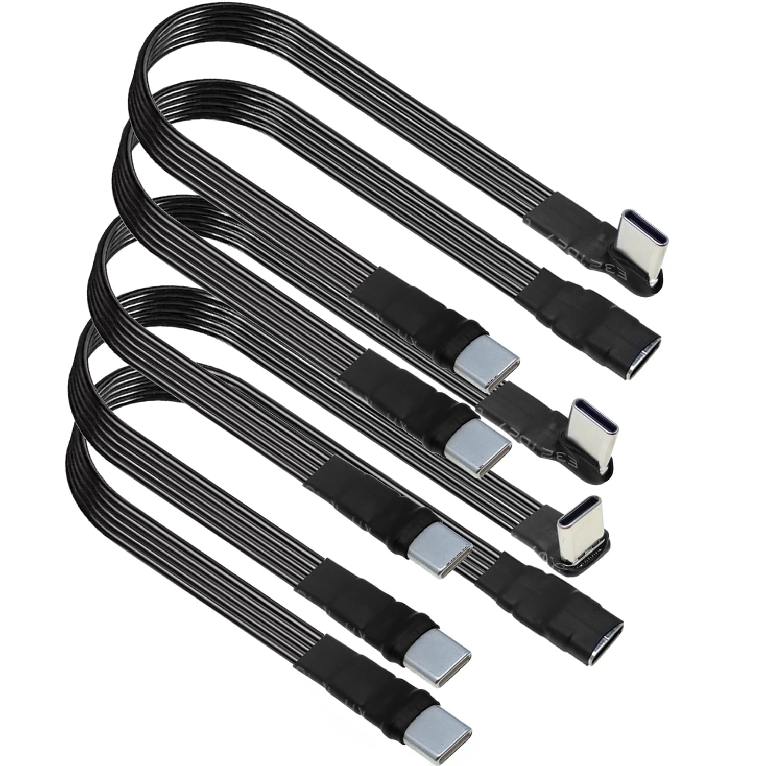 Cavo di prolunga USB 2.0 da tipo C a tipo C da 5 cm 10 cm 20 cm 30 cm 50 cm 100 cm 90 ° Adattatore FPC FPV Band Cavo piatto USB C 3A 5CM-100CM