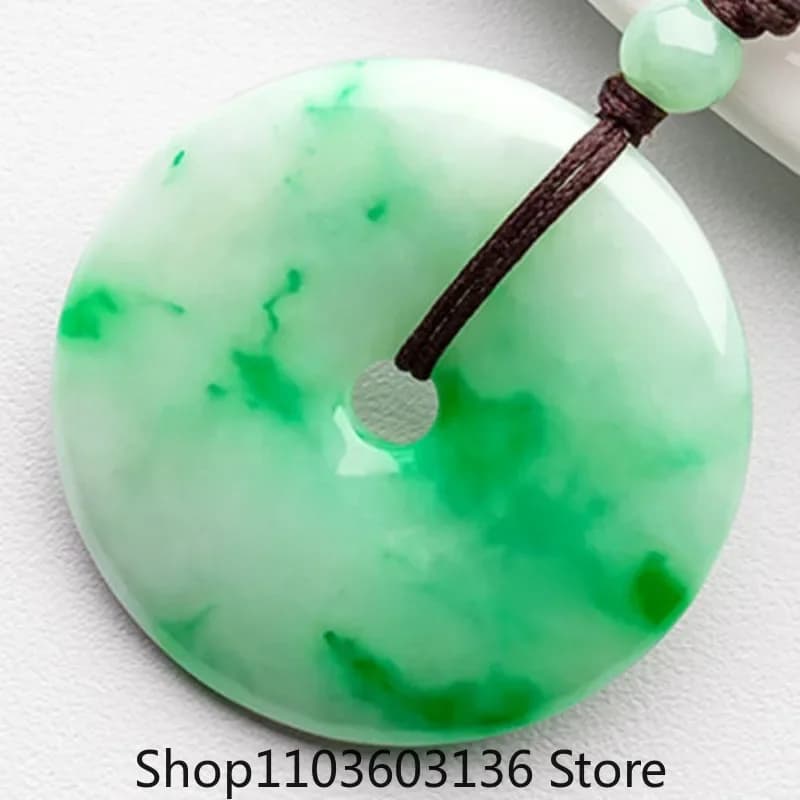 Ciondolo con Fibbia di Sicurezza a Forma di Fiore Galleggiante Verde Spinacio, Modello di Coppia alla Moda