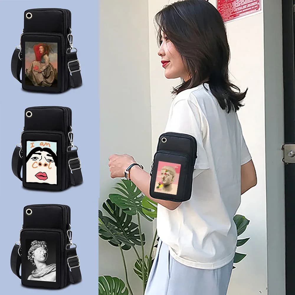 Borsa per cellulare per iPhone Huawei Xiaomi Redmi Samsung Portafoglio Borsa da braccio Borse da donna Borse universali impermeabili per telefono