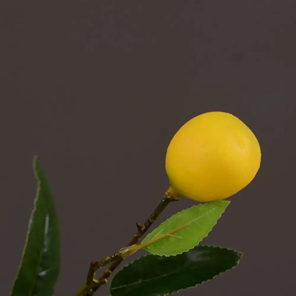 DIY Vase Decor Luxury Artificial Lemon Branch Elegant Handmade Artificial Lemon Fruit Plastic Fake Plants Indoor Outdoor