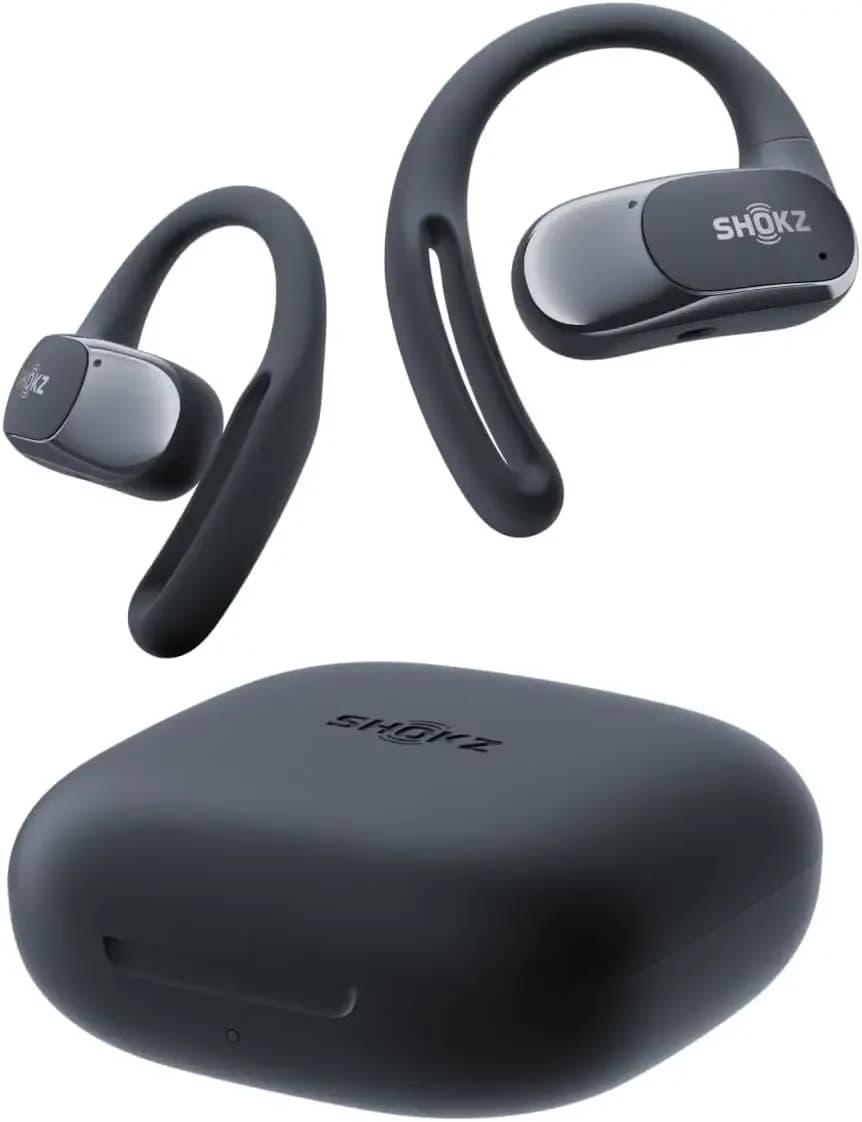 OpenFit Air - Cuffie Open-Ear, Auricolari True Wireless, Resistenti all'Acqua, Ganci Auricolari Sicuri per Uso Quotidiano, Nero