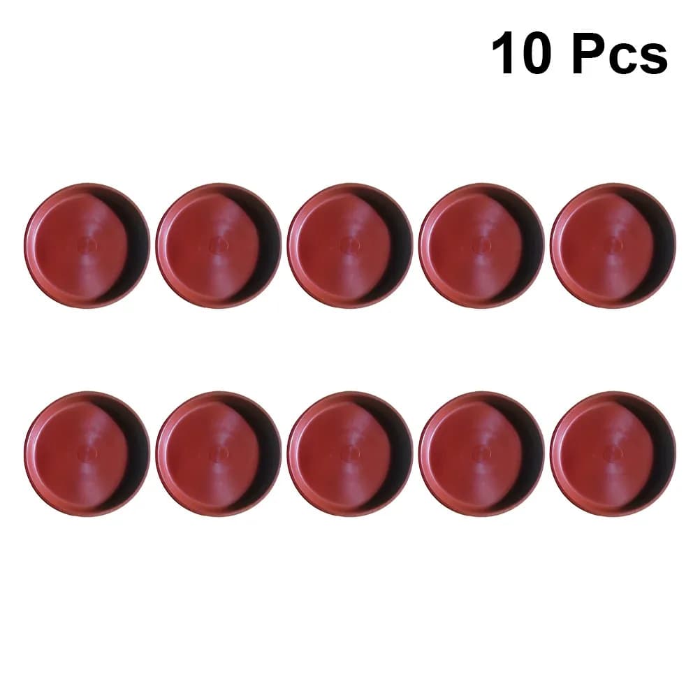 Set of 12 Plant Vases with Red Plastic Subduit Round for Succulent Plants, Ceramic Jar for Garden and Balcony 235mm