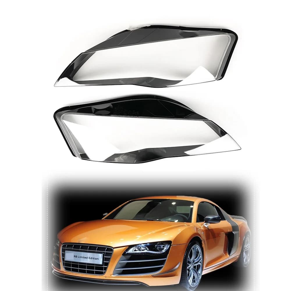Guscio dell'ombra della lampada dell'obiettivo anteriore dell'auto per Audi R8 2007-2015 copertura del faro trasparente del faro del faro