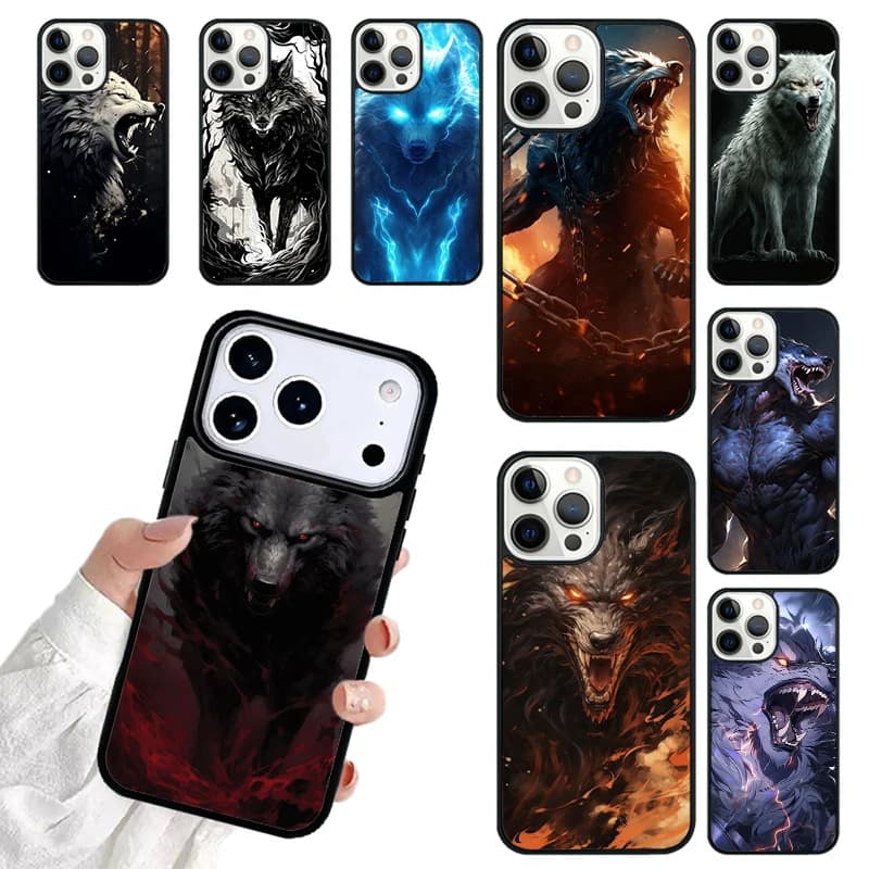 The Wolf Fierce Phone Case For iPhone 17 16 15 14 13 12 11 Pro Max 17air Shockproof Cover Fundas