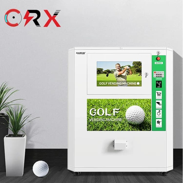 Distributore automatico sportivo intelligente per noleggio palline da golf con gettoniera e meccanismo di monete