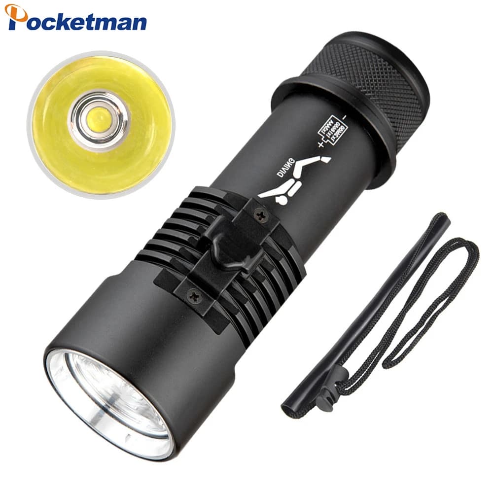 Scuba Diving Underwater Flashlight Super Bright Waterproof Flashlight LED Underwater Flashlight Scuba Diving Flashlight