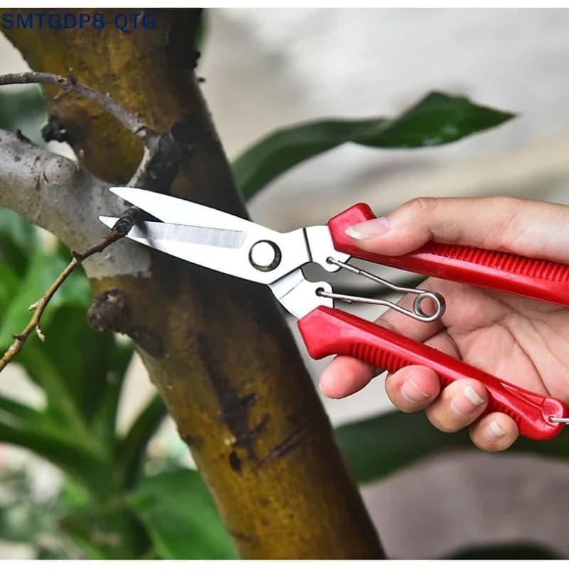 HOT Garden Scissors Straight Head Pruning Shears Non-slip Handle Stainless Steel Outils Manuels Household Bonsai Pruing Scissors