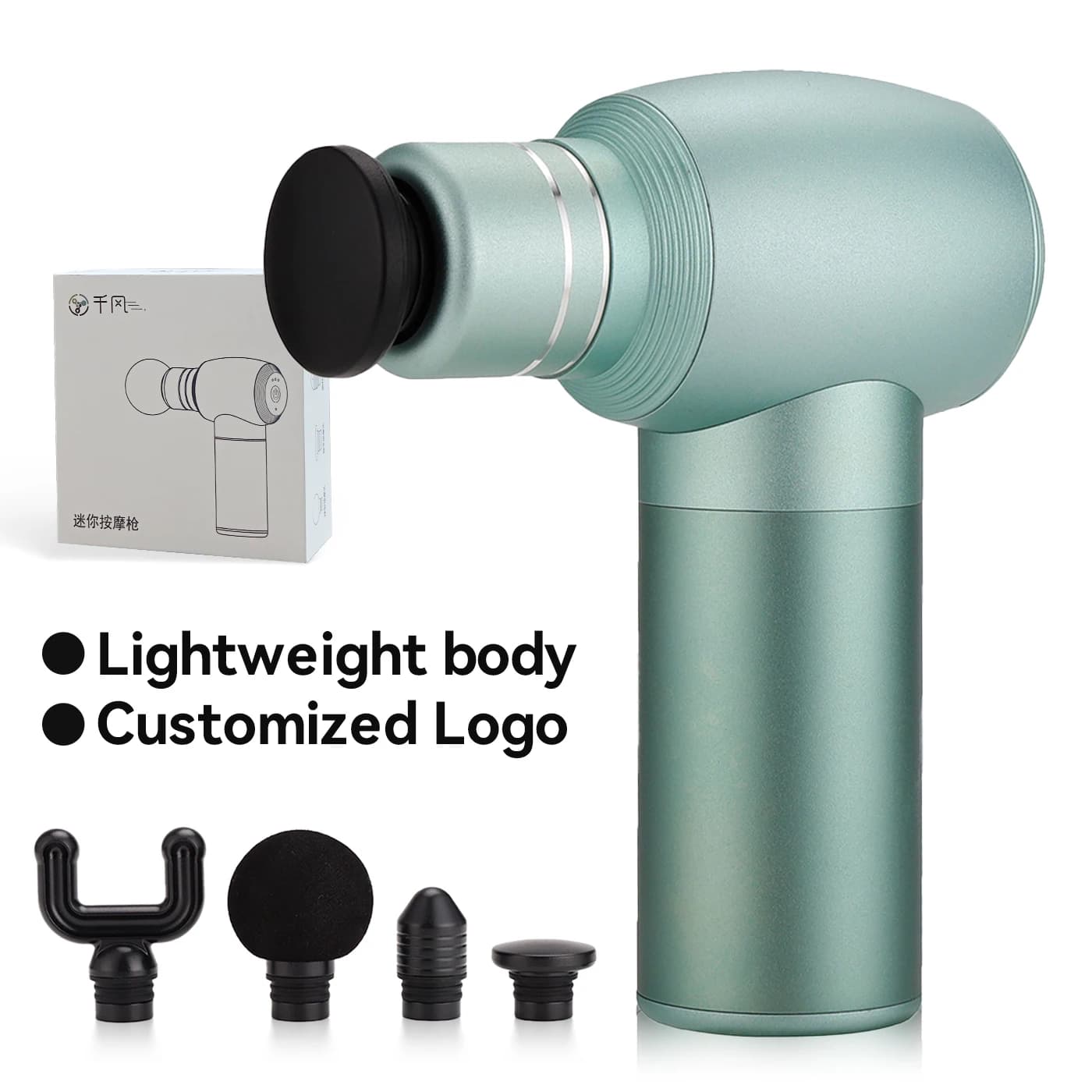 Mini Massage Gun, Muscular Massage in Aluminium Alloy, Light Portable Tool from 371g, Massage for Deep Fabrics for Body Recovery