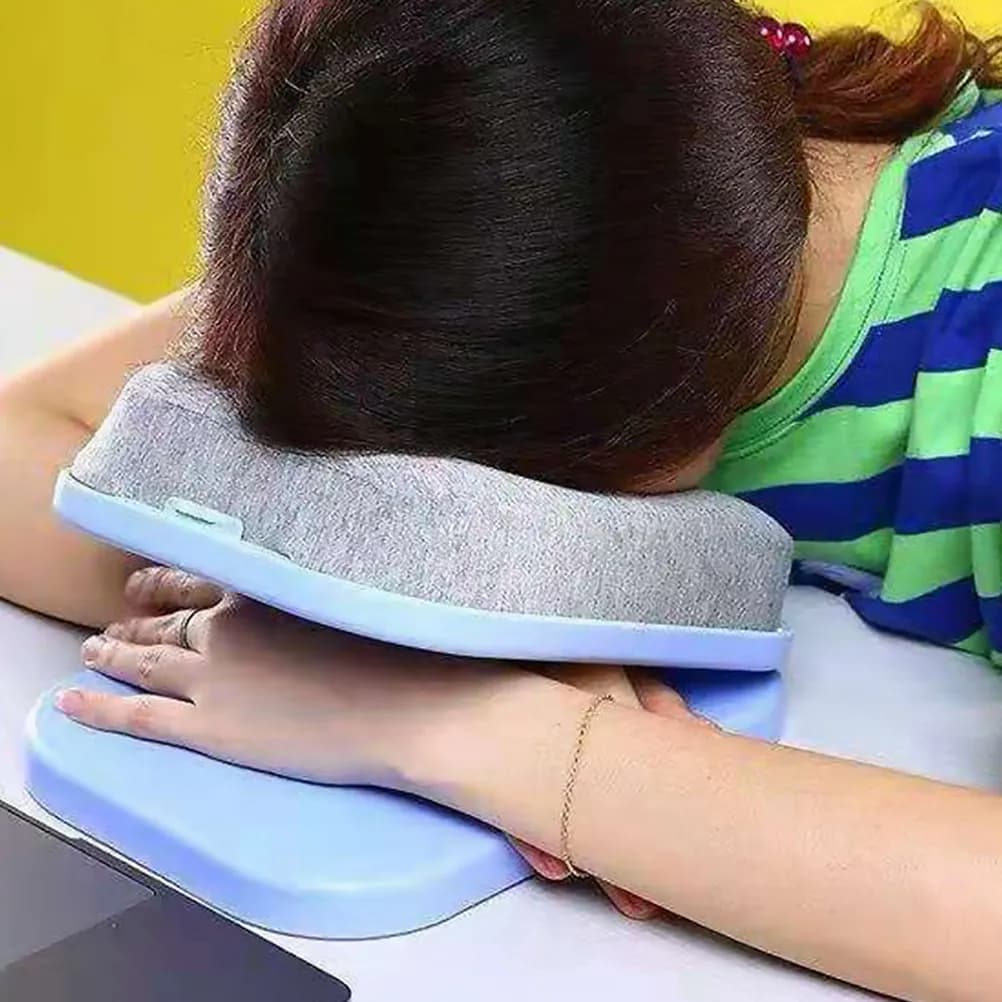 Cuscino Pieghevole per Pisolino, Traspirante e Portatile, per Studenti e Lavoratori d'Ufficio, Design Ergonomico, Soluzione Confortevole per il Riposo