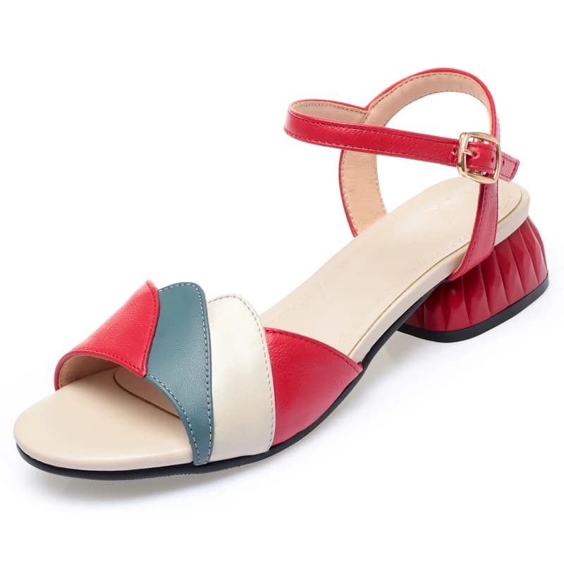 AIYUQI Sandali Donna in Vera Pelle Estate 2026 Nuovi Sandali Donna con Punta Aperta Taglie Grandi 41 42 43 Moda Mamma Donna