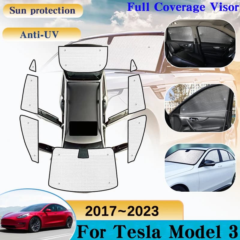 Per Tesla Modello 3 2017 2018 2019 2020 2021 2022 2023 Copertura Auto Finestre Visiera Parabrezza Protezione Solare Shades Anti-Uv Tende Da Sole