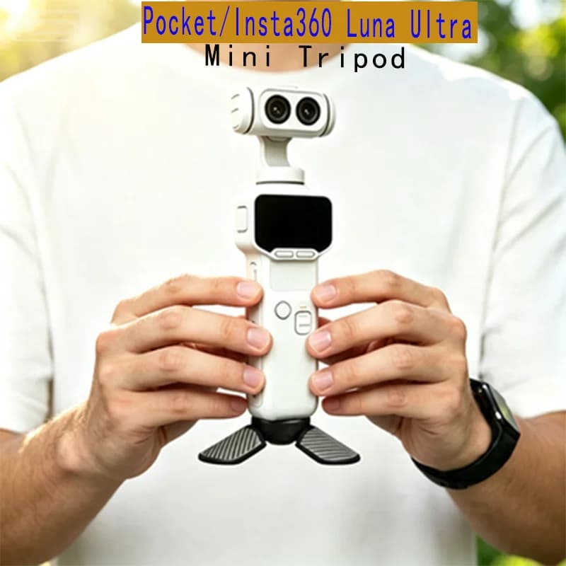 For DJI Pocket/Insta360 Luna Ultra Action Camera Mini Tripod With 1/4 Inch Stainless Steel Screws Convenient Support Accessory