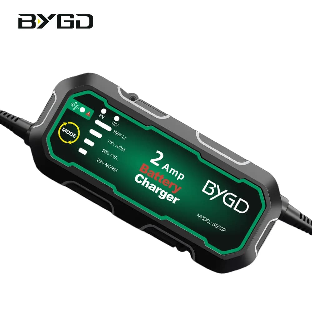 Caricabatterie intelligente 2A per auto 6V 12V AGM GEL, per batterie al litio e al piombo-acido, per la mantenimento di batterie a bassa corrente