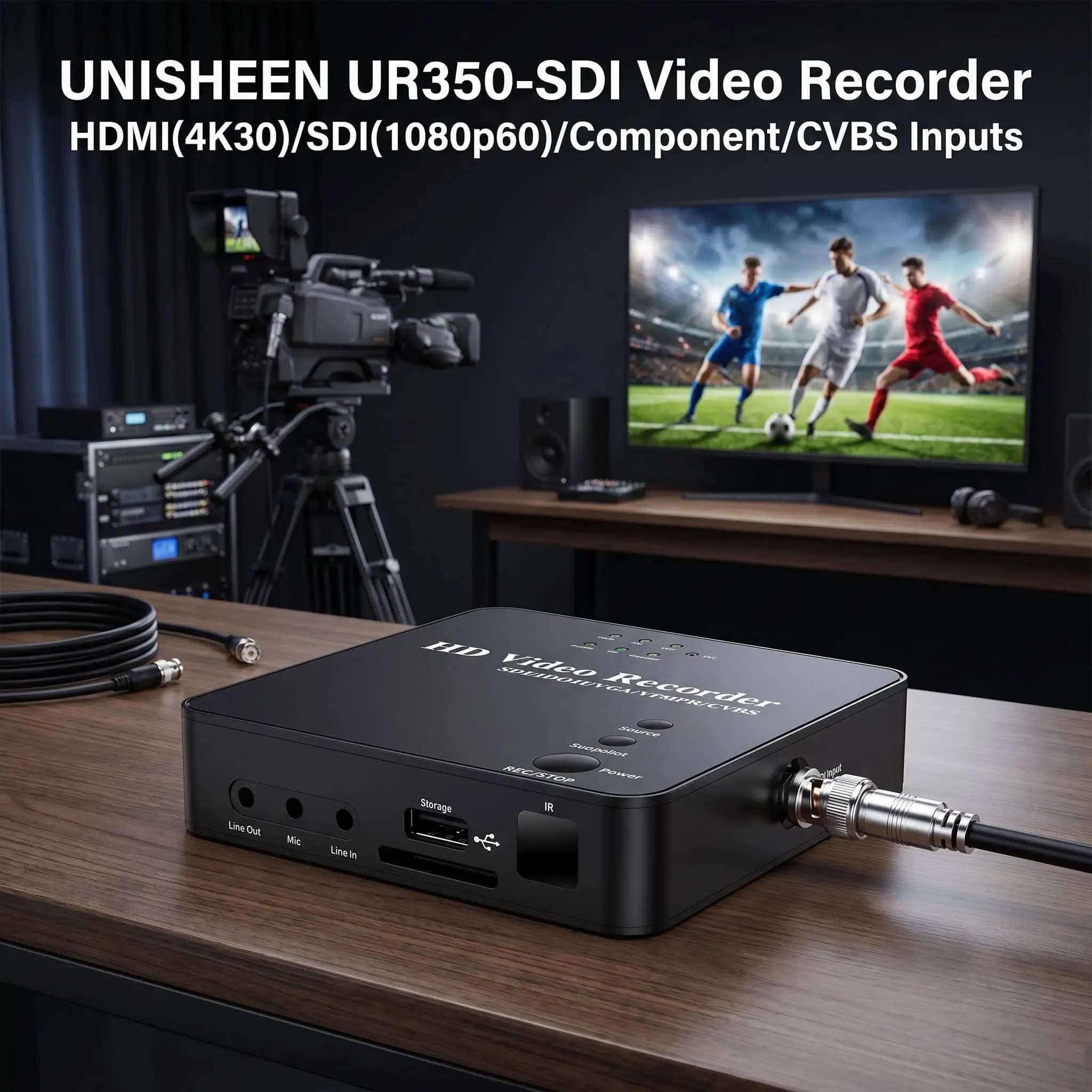 UNISHEEN UR350 SDI HDMI VGA Component CVBS FHD Video Capture Video Recorder MP4 Support SD Card U Disk Storage 10
