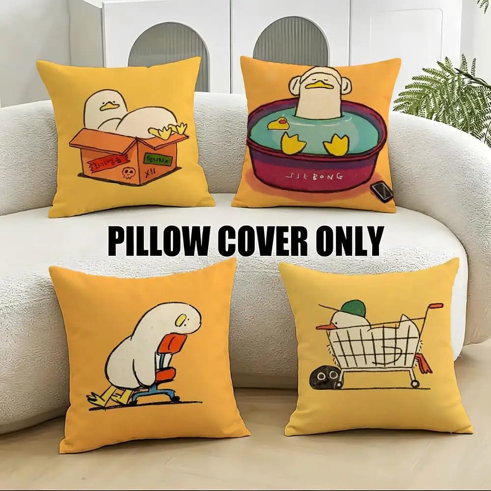 Simpatiche fodere per cuscini S-SSEBONGS, set da 4 pezzi, morbide e in peluche, 40x40 45x45, per divano e camera da letto