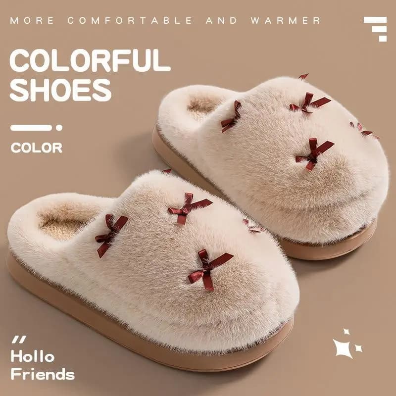 2026 New Women Cotton House Slippers Thick Sole Warm Fleece Lining Non Slip Autumn Winter Indoor Shoes
