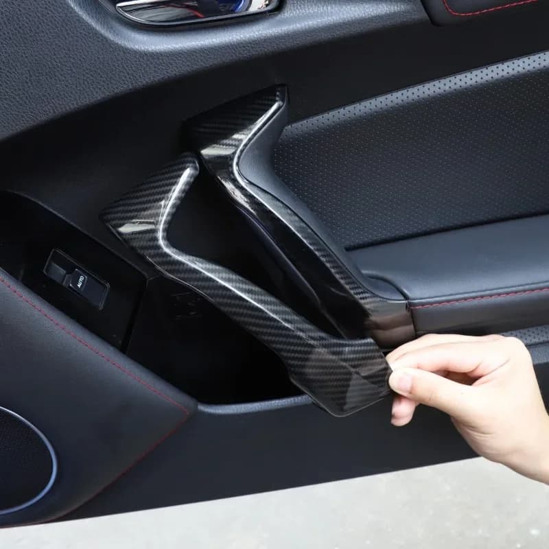 Per Toyota 86 Subaru BRZ 2012-2020 ABS In Fibra di Carbonio Auto Porta Pannello Maniglia Pull Grab Copertura Trim Adesivo Accessori Per Interni Auto