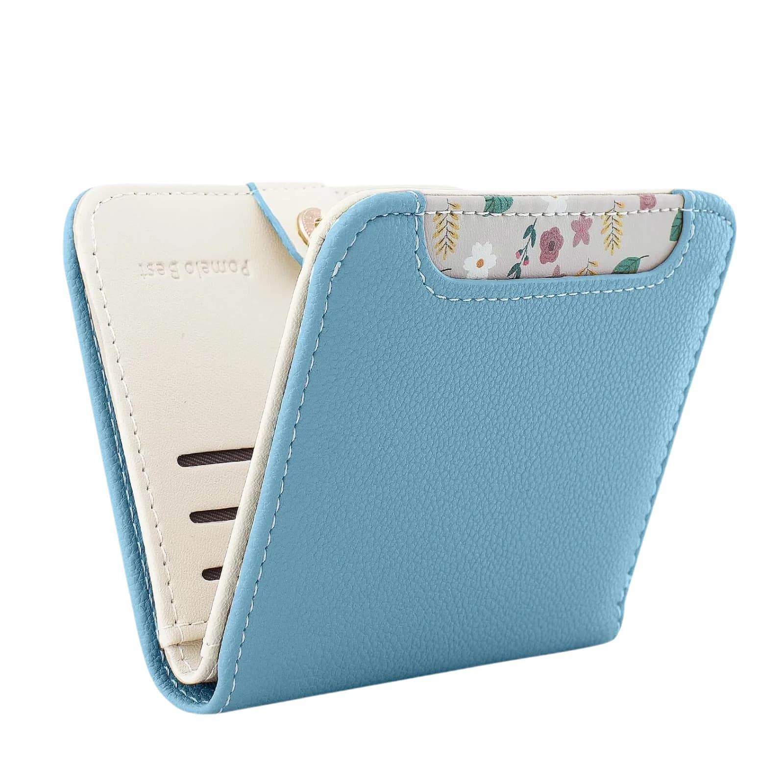 Portafoglio Bifold Piccolo da Donna Pomelo con Blocco RFID, Porta Carte di Credito con Finestra ID e Tasca Portamonete con Cerniera