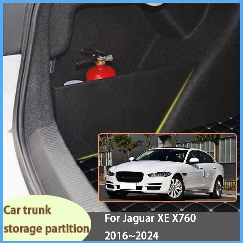 Organizer per Auto Jaguar XE X760 2016~2024, Divisorio Laterale per Bagagliaio Rinforzato, Scatola Portaoggetti Interna per Bagagliaio