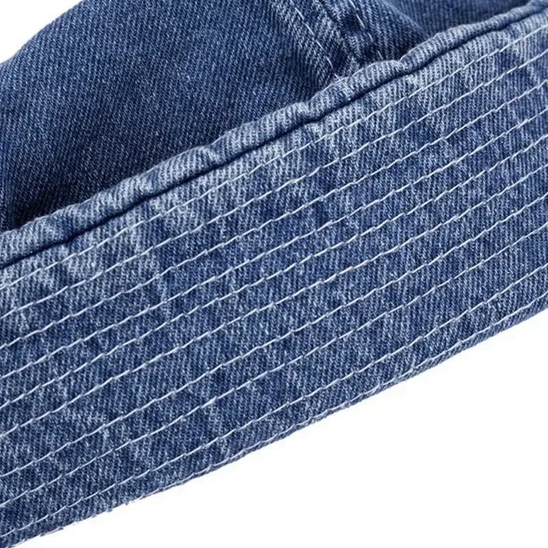 Berretto da marinaio regolabile 39BD in denim, cappello Docker per street dance
