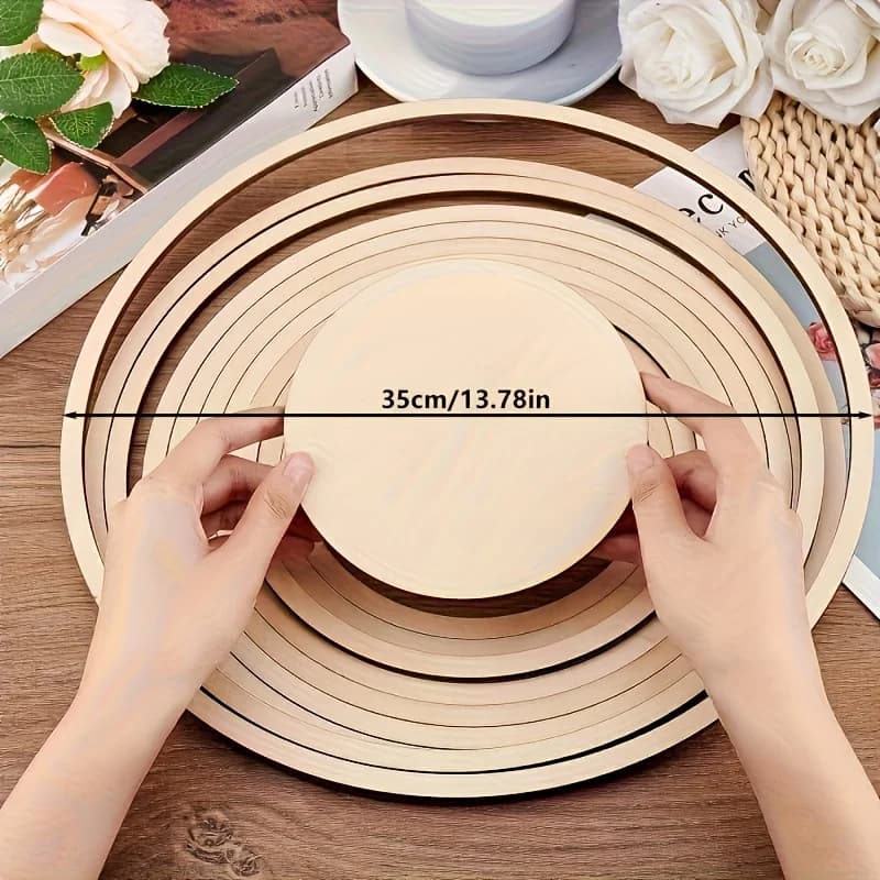 Set di utensili in ceramica rotondi da 11 pezzi Combinazione di binari con motivi geometrici concentrici in legno da 35 cm, adatto per il taglio della ceramica fai-da-te e