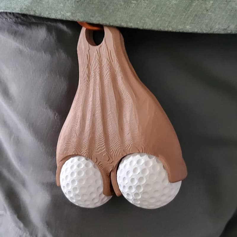 Porta sacco per testicoli per palline da golf Il regalo per golfisti con bavaglio definitivo Porta golf portatile per gli amanti del golf con moschettone Festa a tema golf