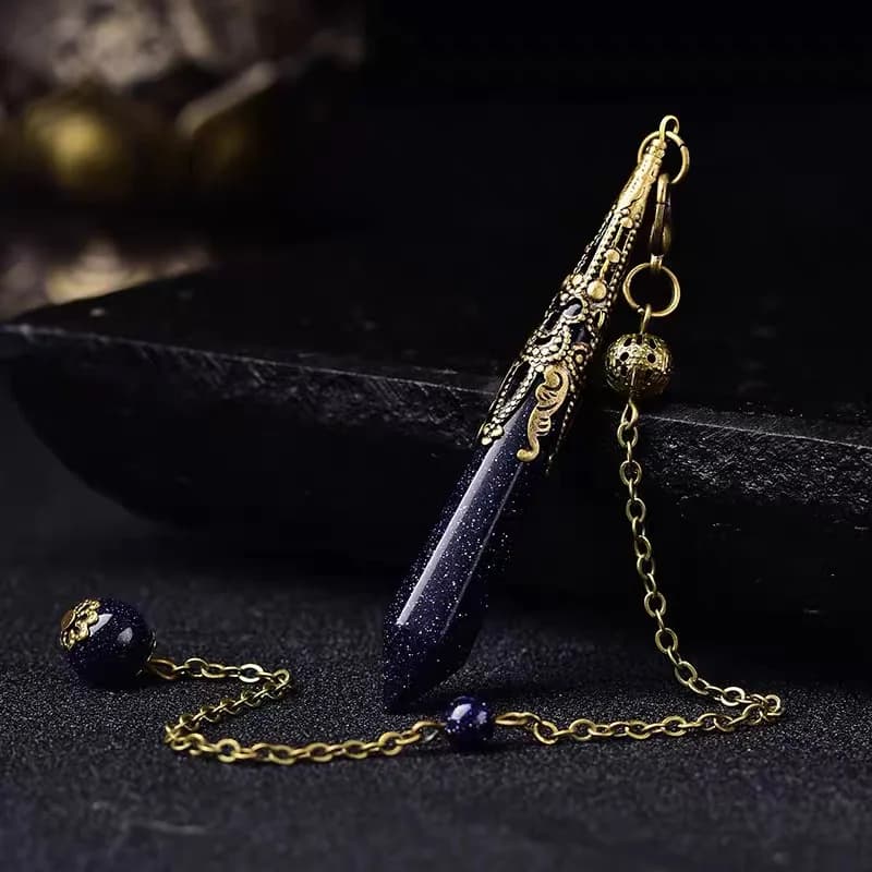 Gioielli Collana di cristallo Uomo con pendolo in pietra arenaria blu Pendenti in argento Collana regalo di laurea di compleanno per ciondolo per ragazze