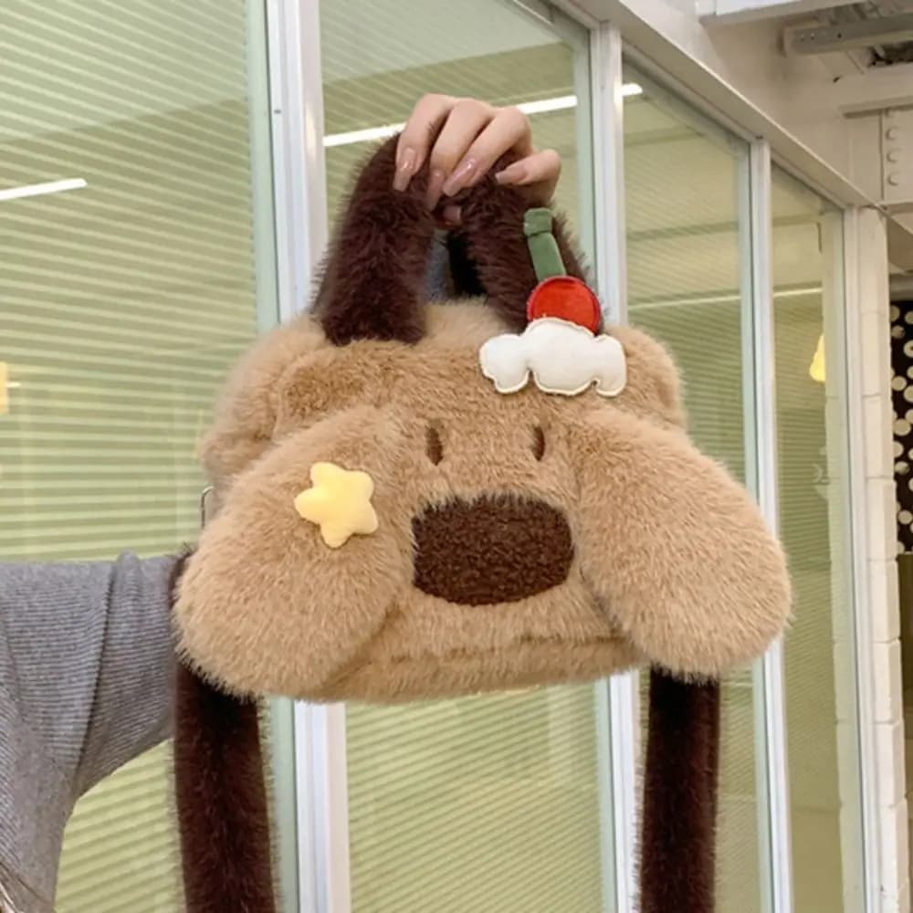 Borsa a Tracolla Portatile a Forma di Cucciolo Kawaii, Adorabile Borsa Morbida a Forma di Cane, Borsa Scolastica Anime per Studenti