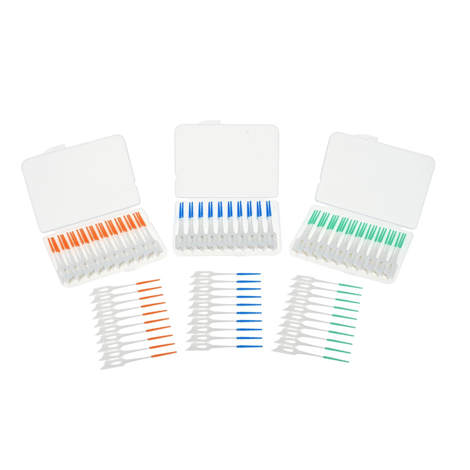 40 pz/scatola Spazzole Interdentali In Silicone Stuzzicadenti Dentali Spazzola Tra Denti Con Filo Strumenti di Pulizia Orale 7.5 cm Facile Da Usare