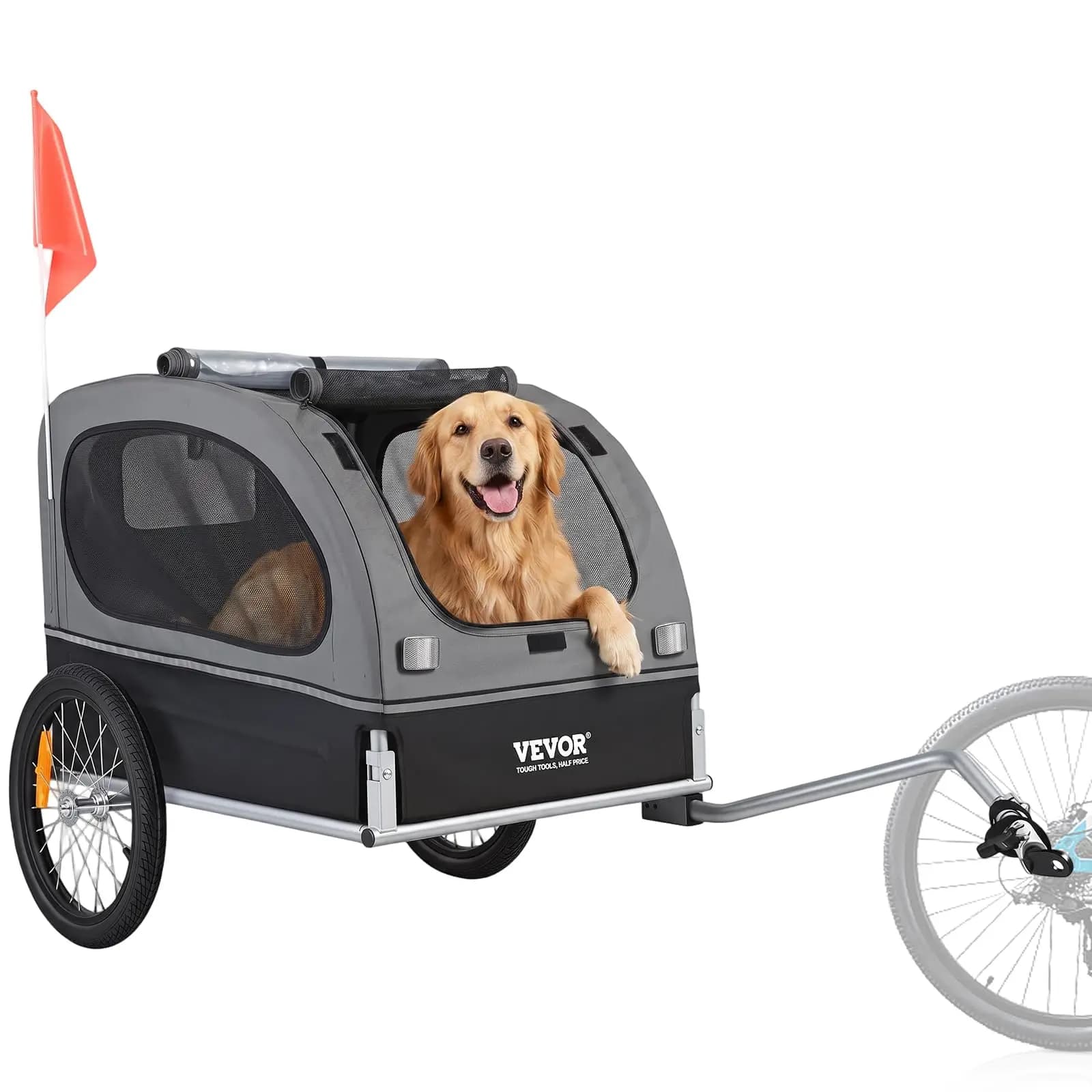 Dog Bike Trailer, Supports up to 88 lbs, Pet Cart Bicycle Carrier, Easy Folding Frame with Quick Release Wheels