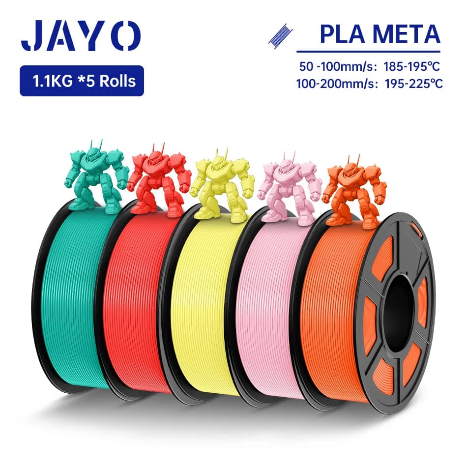 3D Printer Filament JAYO PLA Meta 1,75 mm 5 rolls Filament PLA more durable 3D Filament ordered wrapped suitable for most 3D FDM printers
