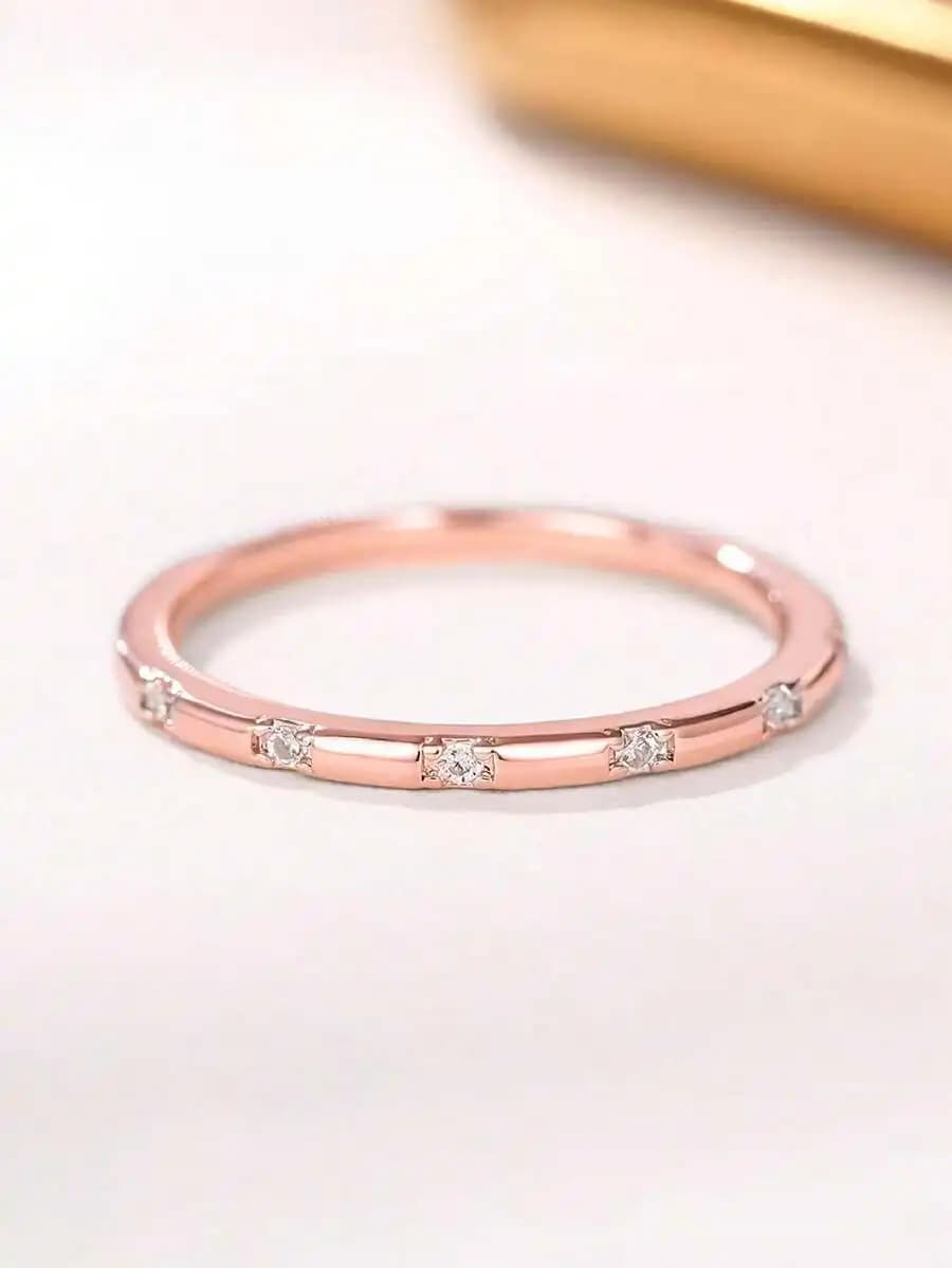 Elegante anello con zirconi cubici per donna, regalo per matrimonio, fidanzamento, anniversario, festa