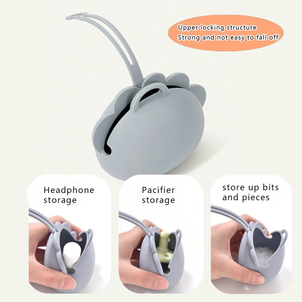 Portable Baby Pacifier Storage Case Silicone Drop-Proof Case with Lanyard Pacifier Organizer for Infants